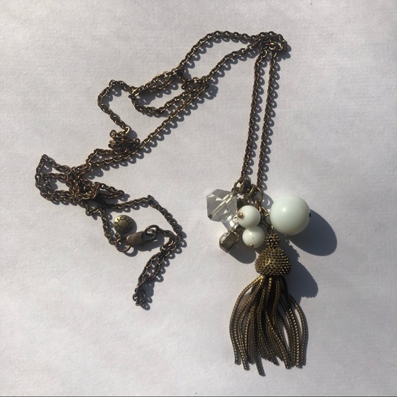 J. Crew Tassel Necklace with Bronze Chain - Picture 3 of 3